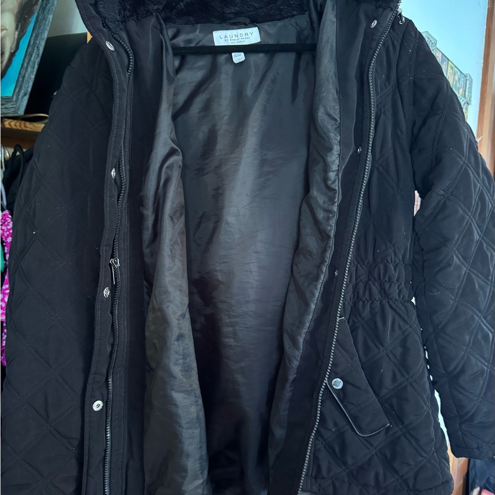 Black Jacket w Black fur hoodie
